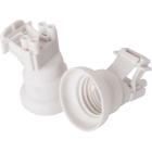 Natural E27 1-piece lampholder with plastic spring brachet, in thermoplastic resin