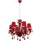 Candeeiro de tecto ADELAIDE 6xE14 Alt.Reg.xD.65cm Vermelho