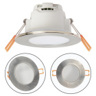 Downlight XELIM round IP65 1x5W LED 350lm 3000K 120° H.0,25xD.9cm Satin Nickel