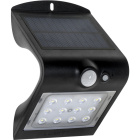 Aplique solar SOLARIS IP65 1x1,5W LED+1xLED 220lm 6000K C.9,5xAlt.14,5Preto