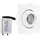 Downlight Empotrable CENTAVO cuadrado IP65 1x1W LED 65lm 4000K L.5,2xAn.5,2xAl.1,5cm Blanco