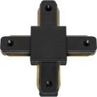 "X" shaped connector for ADONIS track 2 conductors in black aluminum