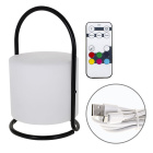 Table Lamp KENSI 7 colors, USB cable and charger IP44 1x0,5W LED 80lm H.28xD.17cm White/Black
