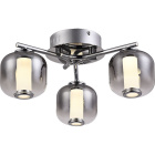 Plafond MALVINA 3x5W LED 900lm 4000K H.17,5xD.41cm Metal+Glass Chrome