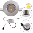 Downlight DENI round fixed 1W LED 80lm 3000K H.0,3xD.3cm Satin Nickel