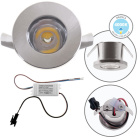 Downlight DENI round fixed 1W LED 80lm 4000K H.0,3xD.3cm Satin Nickel