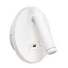 Aplique MATSYS 11W LED 657lm 3000K, puerto USB L.9xAn.4xAl.120cm Blanco
