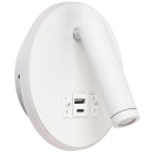 Aplique MATSYS 11W LED 657lm 3000K, puertos USB y USB-C L.9xAn.4xAl.120cm Blanco