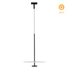 Suspensão para calha magnética PIQUET (2 condutores) 14W LED 1100lm 3000K 150° Alt.200xD.40cm preto