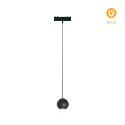 Suspensão para calha magnética PIQUET (2 condutores) 6W LED 350lm 3000K 38° Alt.150xD.5cm preto