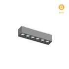 Magnetic Track Linear Light PIQUET (2 wires) 6W LED 480lm 3000K 24° L.12,2xW.2,6xH.2,4cm black