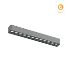 Magnetic Track Linear Light PIQUET (2 wires) 12W LED 940lm 3000K 24° L.23xW.2,6xH.2,4cm black