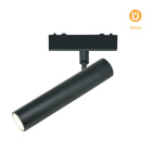 Foco para calha magnética PIQUET (2 condutores) 8W LED 290lm 3000K 38° Alt.19,6xD.2,7cm preto