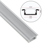 Aluminium profile with tabs for LED strip matt difuser /with frosted diffuser (to be recessed)