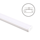 White aluminium profile without tabs for LED strip with opaline diffuser W.17,4xH.7mm