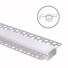 Calha de pladur para fita LED em alumínio com difusor opalino L.62x Alt.15mm