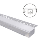 Drywall aluminium profile for LED strip with opaline diffuser W.81xH.25mm