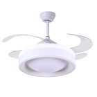 Ceiling fan DC TITAN white, 4 retractable blades, 72W LED 3000|4000|6000K, H.35xD.108/50cm