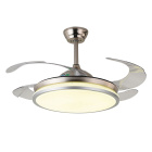 Ceiling fan DC DUNE nickel, 4 retractable blades, 72W LED 3000|4000|6000K, H.35xD.108/50cm