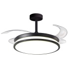 Ceiling fan DC DUNE ECO black, 4 retractable blades, 72W LED 3000|4000|6000K, H.30/40xD.108/50cm