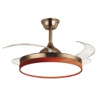 Ceiling fan COSMOS antique brass/cherry 4 retractable blades 72W LED 3000|4000|6000K H.35xD.108/50cm