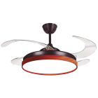 Ceiling fan DC COSMOS brown/cherry, 4 retractable blades, 72W LED 3000|4000|6000K, H.35xD.108/50cm