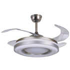 Ceiling fan DC JUPITER silver, 4 retractable blades, 72W LED 3000|4000|6000K, H.45xD.108/50cm