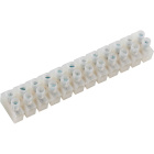 Regleta blanca en plastico 1.5mm. 12 polos 9,62x1,7x1,45cm