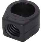 Ring cord grip for 2-pole flat and round cable, 3-pole round cable, in black thermoplastic resin