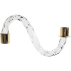 Brazo salomonico en cristal 18cm transparente casquillo cromo