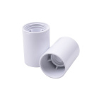Shiny white plain outer shell for E14 3-pieces lampholder, in thermoplastic resin