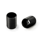 Shiny black threaded outer shell for E14 3-pieces lampholder, in thermoplastic resin