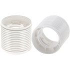 White threaded outer shell with reduced thickness E27 for 3-pieces lampholder, thermoplastic resin