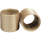 Shiny gold threaded outer shell for E27 3-pieces shiny lampholder, in thermoplastic resin