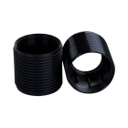 Camisa roscada negro brillante termoplastica para portalámparas E27 de 3 piezas