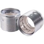 White zinc-plated threaded outer shell for 3-pieces metal lampholder, in metal