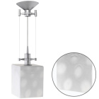 Suspensão HERNER quadrado 1xE14 C.12xL.12xAlt.Reg.cm Vidro Branco