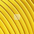 Flexible round fabric covered electrical cable H03VV-F 2x0,75 D.6.2mm yellow TO58