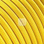 Cable eléctrico cubierto con tela redonda flexible H03VV-F 2x0,75 D.6.2mm amarillo TO58