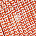 Cable eléctrico cubierto con tela redonda flexible H03VV-F 2x0,75 D.6.2mm blanco/naranja TO105