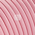 Flexible round fabric covered electrical cable H03VV-F 2x0,75 D.6.2mm pink TO70