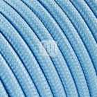 Flexible round fabric covered electrical cable H03VV-F 2x0,75 D.6.2mm light blue TO71