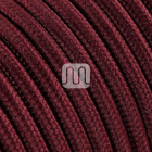 Flexible round fabric covered electrical cable H03VV-F 2x0,75 D.6.2mm burgundy TO73