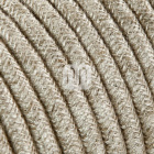 Flexible round fabric covered electrical cable H03VV-F 2x0,75 D.6.8mm canvas beige TO401