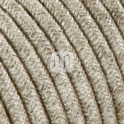 Cable eléctrico cubierto con tela redonda flexible H03VV-F 2x0,75 D.6.8mm beige TO401