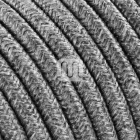 Flexible round fabric covered electrical cable H03VV-F 2x0,75 D.6.8mm canvas grey TO402