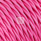 Cabo elétrico torcido revestido a tecido H05V2-K FRRTX 2x0,75mm2 D.5.8mm, em fuscia TR6