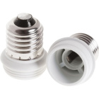 Plastic white plug adapter E27 bulb to E14 bulb, in plastic 5x5x4,7cm