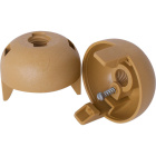 Capa dourada p/suporte E27 de 2-peças c/rosca M10, batente e paraf. anti-rot., em resina termopl.