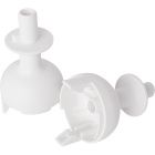 White dome for E27 2-pieces lampholder with threaded entry and stop, H.20mm, in thermoplastic resin